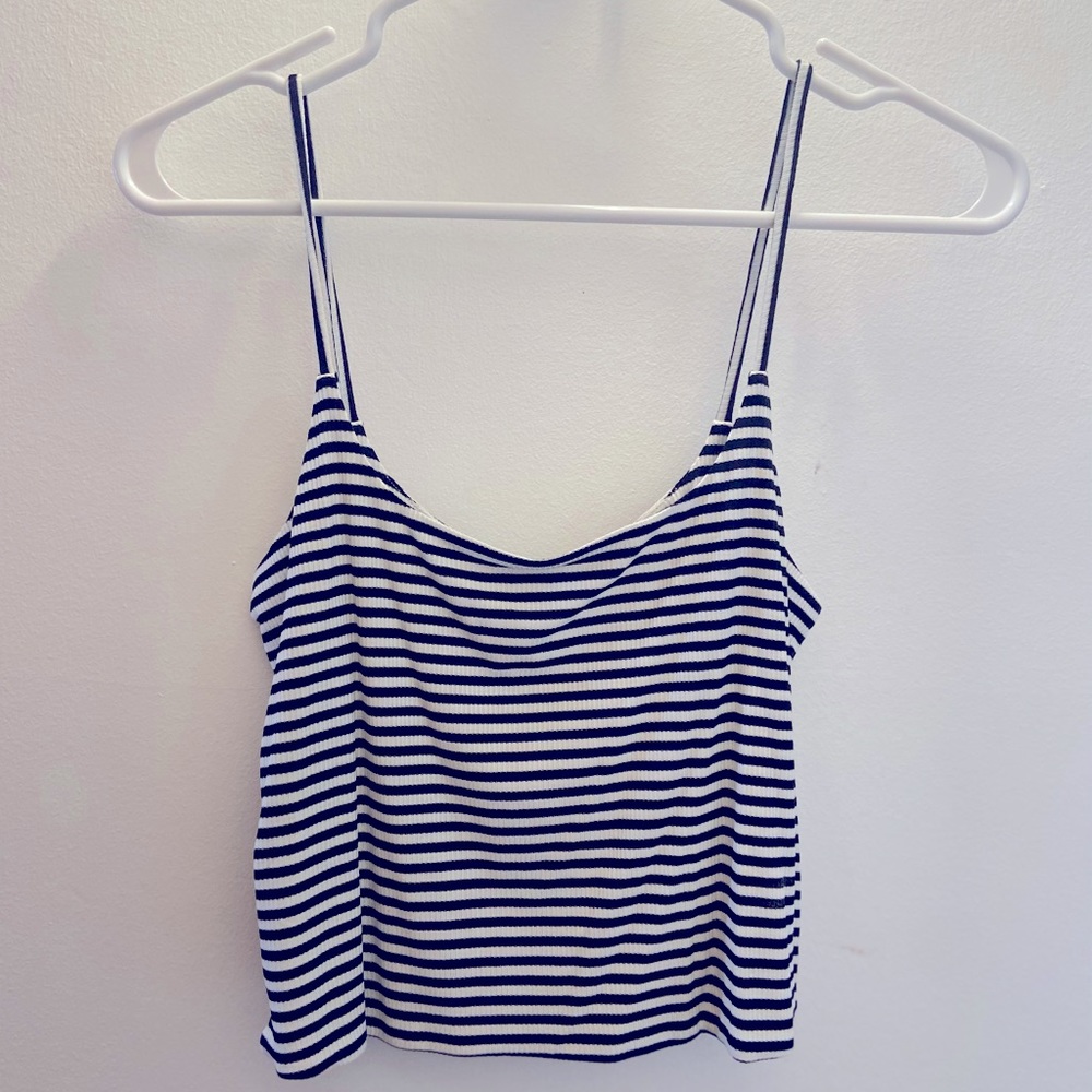 Nordstrom black and white striped crop top